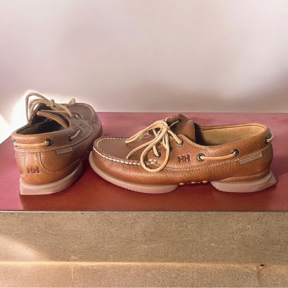MEN’S HELLY HANSEN LEATHER BOAT SHOES (SZ 6.5) (EUC) - Picture 5 of 14